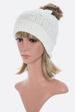 Raised Knit PomPom Beanie