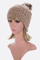 Raised Knit PomPom Beanie