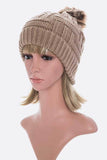 Raised Knit PomPom Beanie