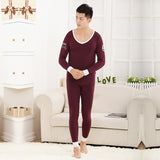 Men's tights Modal basic round neck thermal underwear set