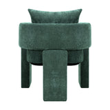 Modern 3-Leg Chenille Accent Chair with Ergonomic Arms & Removable Pillow