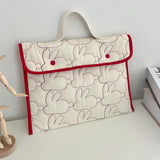 Embroidered Rabbit Pattern Portable Tablet Storage Bag