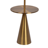 Celestial Modern Floor Lamp with Brass Accent Table and Large White Shade