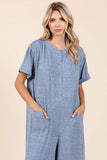 Mittoshop Button Detail Wide Leg Jumpsuit for Women
