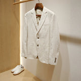 Plus-size Mens Linen Slim-fit Suit Set