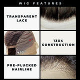 Blonde Body Wave 13x4 Transparent Lace Front Human Hair Wig