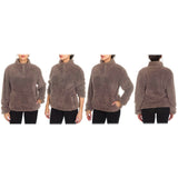 1/4 Zip Collared Sherpa In and Out Lined Pull Over with 2 Pockets