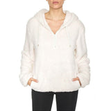 1/4 Zip Hooded Sherpa In and Out Lined Pull Over with 2 Pockets