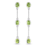 2.10 Carat Genuine Peridot .925 Sterling Silver Earrings