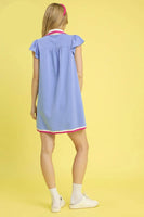 Umgee Contrast Trim Cap Sleeve Mini Dress