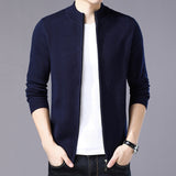 Mens Thickened Warm Solid-color Sweater