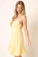 Mittoshop Ruched Detail Spaghetti Tie Mini Dress