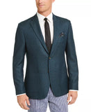 Tallia Mens Teal( Blue/Green) Slim Fit Elbow Patch Blazer Size 44S