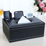 Multifunctional leather tissue box