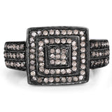 0.42 Carat Genuine Champagne Diamond .925 Sterling Silver Ring