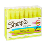 Sharpie Tank Style Chisel Tip Highlighters, Fluorescent Yellow, 24 Count