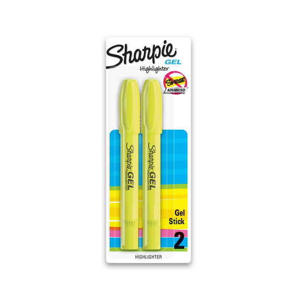 Sharpie Gel Highlighters, Bullet Tip, Fluorescent Yellow, 2 Count