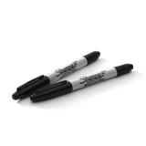 Sharpie Twin Tip Permanent Markers, Fine and Ultra Fine, Black, 12 Count
