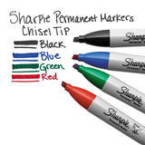 Sharpie Permanent Markers, Chisel Tip, Blue, 12 Count