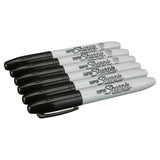 Sharpie Super Permanent Markers, Fine Point, Black, 6 Count