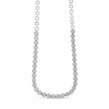 IGI Certified 14K White Gold 8.0 Cttw Pave Set Round-Cut Diamond Cluster Graduating Riviera Statement Necklace (H-I Color, I1 Clarity)