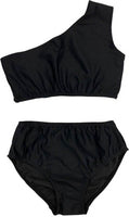KIDS ONE SHOULDER HIGH WAISTED BIKINI