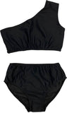 KIDS ONE SHOULDER HIGH WAISTED BIKINI