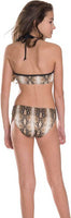 GIRL'S BROWN SNAKESKIN LADDER TWO PIECE