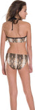 GIRL'S BROWN SNAKESKIN LADDER TWO PIECE