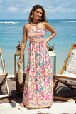 Cupshe Womens Papaya Punch Floral Maxi Beach Dress , Small