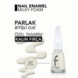 Flormar Milk Foam Nail Polish: High Pigment, Long Lasting, Chip Resistant, Glossy Finish - Enriched with Magnesium, Sulfur & Calcium for Nail Care