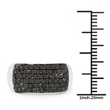 1.21 Carat Genuine Black Diamond .925 Sterling Silver Ring
