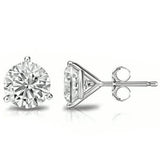 14K Gold 4MM Round Cut Crystal Studs