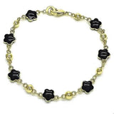 14k Gold Filled High Polish Finish Enamel Flower Bracelet