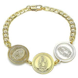 14k Gold Filled High Polish Finsh Cuban Curb Coin Bracelet