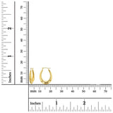 14K Gold Graduated French Lock Huggie Hoops