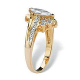 14k Gold Overlay Marquise-Cut Cubic Zirconia Solitaire Ring