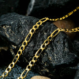 14K Solid Gold Figaro Chain Necklace 3mm