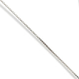 14K Solid White Gold Box Necklace Real Gold Chain