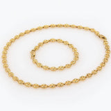 14K Solid Yellow Gold 3mm Puff Mariner Link Necklace Bracelet with Lobster Clasp