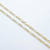 14K Solid Yellow Gold 4mm Figaro Link Chain Necklace