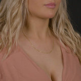14K Solid Yellow Gold Figaro Chain Necklace