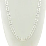 14k White Gold Filled Cuban Link Chain 24"