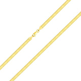 14K Yellow Gold Solid Womens 4mm High Polish Silk Herringbone Chain Necklace