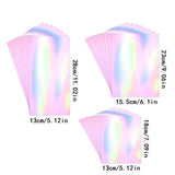15/30/60pcs rainbow colored cellophane gift bag with tie, holographic cellophane gift bag for candy biscuits birthday gift