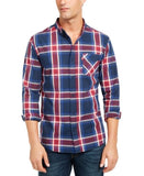 Levis Mens Plaid Button-Down Shirt, Med Marshmallow