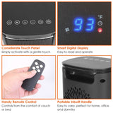 1500W Electric Space Heater Ceramic Heater Fan with 3 Modes Remote Control Digital Display