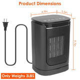 1500W Electric Space Heater Ceramic Heater Fan with 3 Modes Remote Control Digital Display