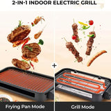 1500W Smokeless Electric Indoor Grill with Removable Non-Stick Plate