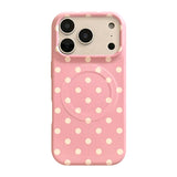 Versatile Cream Polka Dot Magnetic Phone Case